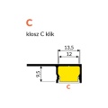 Profil aluminiowy (podpłytkowy) LED UNI-TILE12 PLUS 180 st. czarny z kloszem