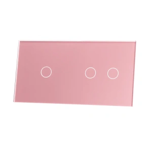 Szklany panel dotykowy podwójny różowy - 3-sekcyjny - 7012-67 - LIVOLO
