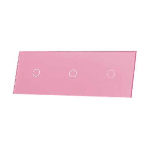 Szklany panel dotykowy potrójny różowy - 3-sekcyjny - 70111-67 - LIVOLO