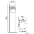 Lampa ogrodowa stojąca 1x E27 50cm - JOY 91065L-500 BL