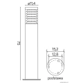 Lampa ogrodowa stojąca 1x E27 75cm - JOY 91065L-750 B - rysunek techniczny