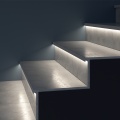 Profil aluminiowy schodowy LED UP-TILE10 czarny z kloszem - realizacja
