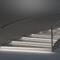 Profil aluminiowy schodowy LED UP-TILE10 czarny z kloszem - realizacja