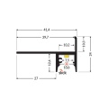 Profil aluminiowy schodowy LED UP-TILE10 czarny z kloszem - wymiary