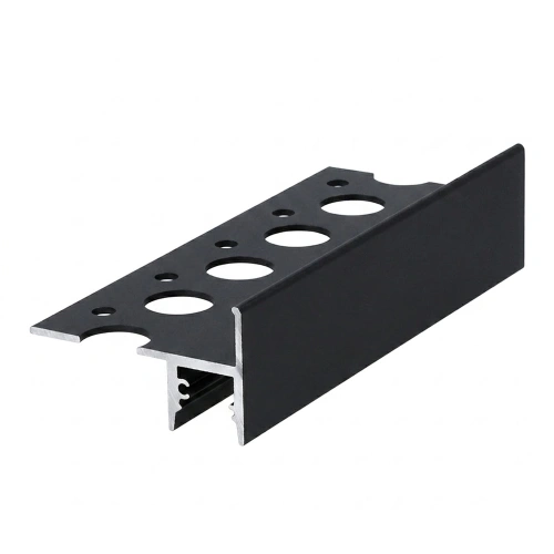 Profil aluminiowy schodowy LED UP-TILE10 czarny z kloszem