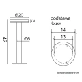Lampa ogrodowa stojąca LED 12W CCT 42cm - RONDO II RO-420 - rysunek techniczny