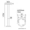 Lampa ogrodowa stojąca LED 12W CCT 82cm - RONDO II RO-825 - rysunek techniczny