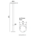 Lampa ogrodowa stojąca LED 12W CCT 123cm - RONDO II RO-1230 - rysunek techniczny