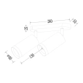 Lampa sufitowa - MICA SPOT - biały - 2xGU10 - ML1145 - wymiary