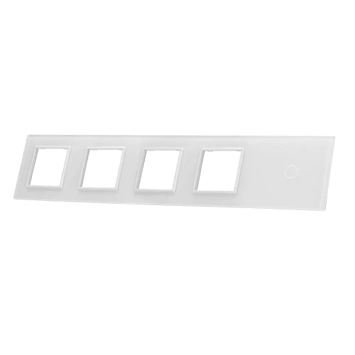 Szklany panel dotykowy pięciokrotny biały - 1-sekcyjny + 4 gniazda - 701GGGG-61 - LIVOLO