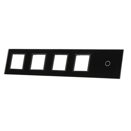Szklany panel dotykowy pięciokrotny czarny - 1-sekcyjny + 4 gniazda - 701GGGG-62 - LIVOLO
