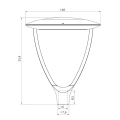 Lampa parkowa LED 60W 4000K - URAN UR-HEAD - rysunek techniczny
