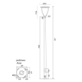 Lampa parkowa LED z słupem 60W 4000K - URAN UR-3300 - rysunek techniczny