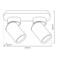 Lampa sufitowa - ANDY SPOT - biały/złoty - 2xGU10 - ML9934 - wymiary