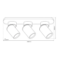 Lampa sufitowa - ANDY SPOT - biały/złoty - 3xGU10 - ML9936 - wymiary