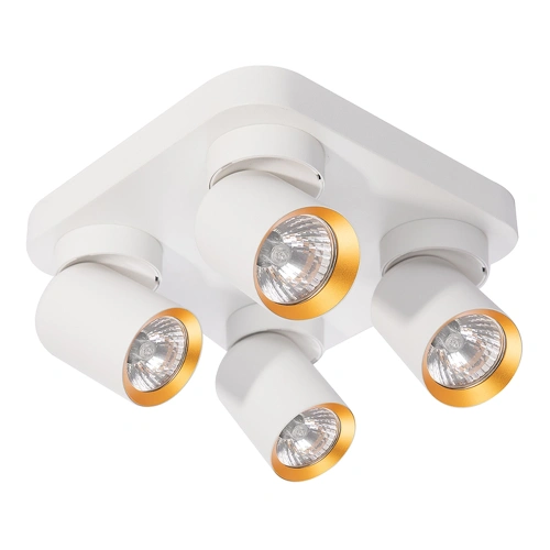 Lampa sufitowa - ANDY SPOT - kwadrat - biały/złoty - 4xGU10 - ML9940