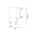 Łącznik szynoprzewodu magnetycznego natynkowego Slim typ "L" - ML2218 - rysunek techniczny