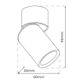 Lampa sufitowa - ANDY SPOT - czarny/złoty - 1xGU10 - ML9933 - wymiary