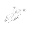 Łącznik szynoprzewodu magnetycznego natynkowego Slim - podwójny z przewodem - ML2224 - rysunek techniczny