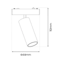 Lampa szynowa LED magnetyczna Slim - 9W CCT 48V Tuya - biała - ML2596 - rysunek techniczny