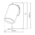 Lampa ścienna - ANDY SPOT - czarny/złoty - 1xGU10 - ML9943 - wymiary