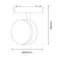 Lampa szynowa LED magnetyczna Slim - 9W CCT 48V Tuya - czarna - ML2597 - rysunek techniczny