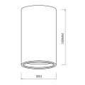 Lampa sufitowa - GENESIS SPOT - czarny - 10cm - 1xGU10 - ML0381 - wymiary
