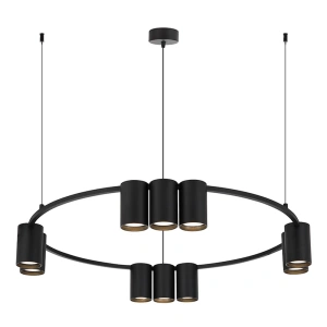 Lampa wisząca - GENESIS (koło) - czarny - 10xGU10 - ML0373