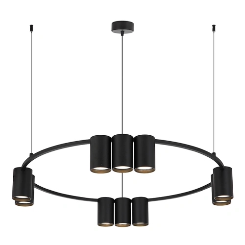 Lampa wisząca - GENESIS (koło) - czarny - 10xGU10 - ML0373