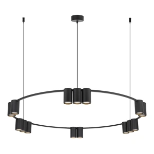 Lampa wisząca - GENESIS (koło) - czarny - 15xGU10 - ML0376