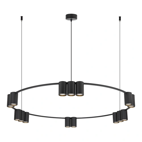 Lampa wisząca - GENESIS (koło) - czarny - 15xGU10 - ML0376