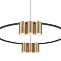 Lampa wisząca - GENESIS (koło) - czarny/złoty - 10xGU10 - ML0375
