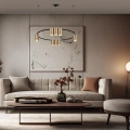 Lampa wisząca - GENESIS (koło) - czarny/złoty - 10xGU10 - ML0375 - realizacja
