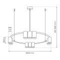 Lampa wisząca - GENESIS (koło) - czarny/złoty - 10xGU10 - ML0375 - wymiary