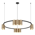 Lampa wisząca - GENESIS (koło) - czarny/złoty - 10xGU10 - ML0375