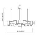 Lampa wisząca - GENESIS (koło) - czarny/złoty - 15xGU10 - ML0378 - wymiary