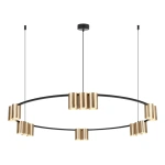 Lampa wisząca - GENESIS (koło) - czarny/złoty - 15xGU10 - ML0378