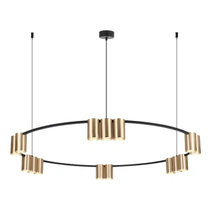 Lampa wisząca - GENESIS (koło) - czarny/złoty - 15xGU10 - ML0378