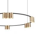 Lampa wisząca - GENESIS (koło) - czarny/złoty - 15xGU10 - ML0378