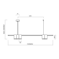Lampa wisząca - GENESIS (listwa) - czarny - 5xGU10 - ML0367 - wymiary