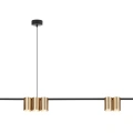 Lampa wisząca - GENESIS (listwa) - czarny/złoty - 7xGU10 - ML0372