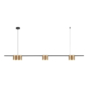 Lampa wisząca - GENESIS (listwa) - czarny/złoty - 7xGU10 - ML0372