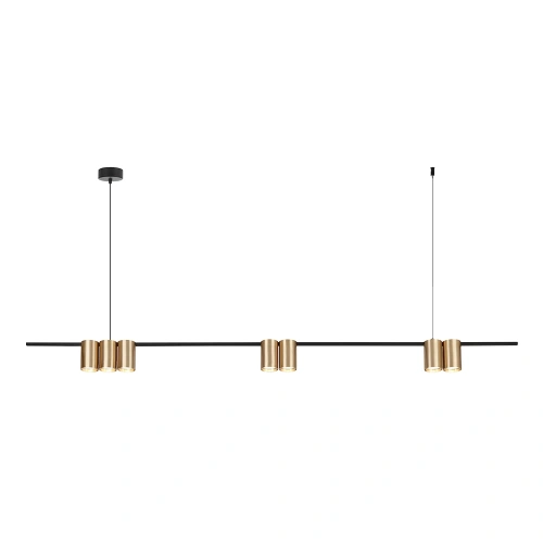 Lampa wisząca - GENESIS (listwa) - czarny/złoty - 7xGU10 - ML0372