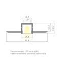 Profil aluminiowy LED BASELYTE-10 TRIMLESS surowy z kloszem - wymiary