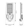 Solarna latarnia LED VENICE z panelem fotowoltaicznym i pilotem - 100W 750lm 4000K IP65 - EKO2514 - wymiary