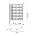 Solarna latarnia uliczna LED KERS z panelem fotowoltaicznym - 50W 500lm 6500K IP44 - EKO0545 - wymiary