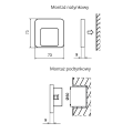 Oprawa schodowa LED - MOZA - Aluminium - 14V / 230V - NT / PT - LEDIX - Rysunek techniczny