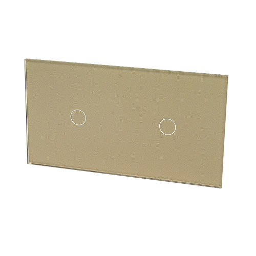 Szklany panel dotykowy podwójny złoty - 2-sekcyjny - TM701701G - TOUCHME