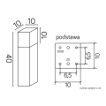 Lampa ogrodowa stojąca 1x E27 40cm - CUBE MAX CB-MAX 400 DG - rysunek techniczny