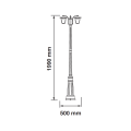 Lampa ogrodowa - parkowa stojąca 3x E27 - VT-740  - rysunek techniczny
